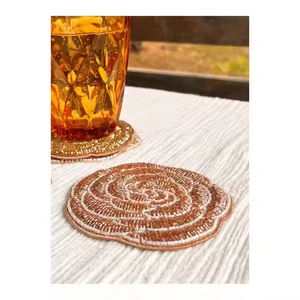 Multi Colors Beaded <b>Coaster</b> 4 Inch Eco-Friendly Handmade American Classic Style Topmost Superior Quality Budget Friendly - Product Image 2