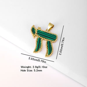 QIKU Ciondoli <span class=keywords><strong>Alfabeto</strong></span> <span class=keywords><strong>Ebraico</strong></span> Chai all'Ingrosso, Placcati in Oro 18K, Amuleti Portafortuna della Cultura Ebraica per Creazione di Gioielli - Product Image 6