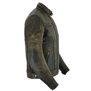 Chaqueta de cuero de alta calidad para hombre Chaqueta de cuero punk con cuello levantado a la moda para hombre - Product Image 5