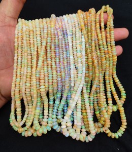 Vente en gros de rondelles d'opale éthiopienne 4-6mm de pierres précieuses blanches perles en vrac fabrication de bijoux bricolage conception collier bracelet de 16 pouces de longueur - Product Image 3