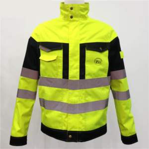 Bonne qualité réfléchissante haute visibilité ANSI classe 1 veste de sécurité en polyester imperméable M route travail Construction uniforme industriel - Product Image 1