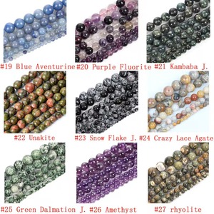 Cuentas de piedras preciosas naturales, cuentas espaciadoras de cuarzo de cristal de ágata suelta suave, tamaños de 4mm-12mm para la fabricación de joyas - Product Image 4