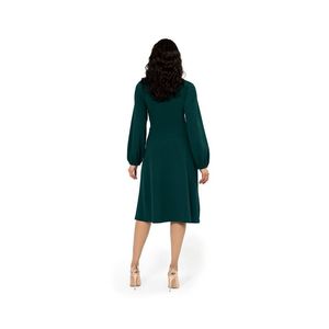 Abito Midi Marcy da Donna Leota Verde Taglia S - Stile Svasato in Tessuto Crepe Lavabile con Vita Naturale - Product Image 3