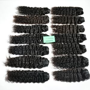 Cutícula natural alineada 100% paquetes de Virgen cruda sin químicos rizado joven vendedores Templo Vietnamita extensiones de cabello humano - Product Image 3