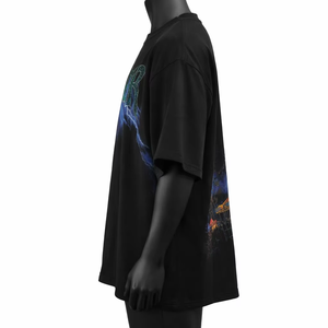 Doubler Valefest Knitted Eco-Friendly <b>T</b>-<b>Shirt</b> Men's Short Sleeve O-Neck Oversized Street Style Cotton Jersey <b>Black</b> - Product Image 3