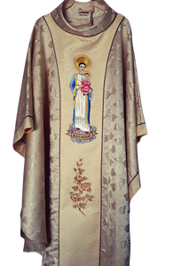 ชุดบาทหลวงสีเหลืองด้าน ผ้าโพลีเอสเตอร์ ปักลายทอง พร้อมผ้าคลุมไหล่ สวมใส่สบาย นุ่ม ทุกฤดู - Product Image 6