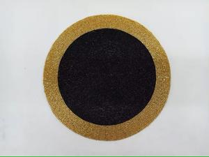 Royal Golden and Black Round Beaded Placemat | Handcrafted Luxury <b>Table</b> Runner <b>Mat</b> for Elegant Dining, Wedding & Festive Decor - Product Image 3