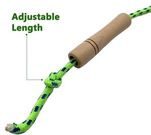 Corde à benne en coton pour enfants, corde à sauter, avec manche en bois, ajustable, tressée, pour Fitness et exercices sportifs - Product Image 5