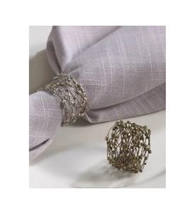 Shiny round <b>silver</b> metal <b>napkin</b> ring ideal for professional catering wedding dining elegant decorative event arrangements - Product Image 4