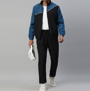 Ensemble de jogging personnalisé pour homme, veste coupe-vent imperméable en polyester, pantalon léger à capuche, ensembles de survêtement en nylon pour hommes - Product Image 4