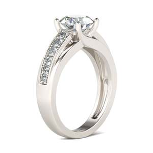 Jeulia Luxury Channel <b>Set</b> Round Cut Sterling <b>Silver</b> Fashion <b>Ring</b> - Product Image 3