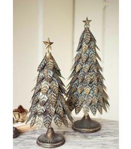 Décoration d'intérieur décorative en métal doré Nouveau design Ensemble de 3 décorations de Noël pour sapin de Noël - Product Image 3