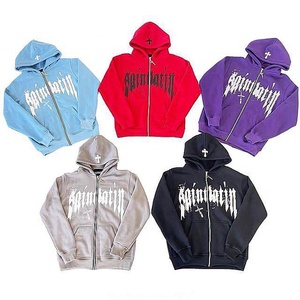 Custom Manufacturer Heavyweight French Terry High Quality Cotton Fleece <b>Full</b> <b>Zip</b> up <b>Hoodies</b> Custom Embroidered Hoodie <b>Zip</b> up - Product Image 1