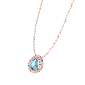 Colgante Geométrico de Plata de Ley Chapado en Oro de 11.0 mm con Circonita Cúbica en Forma de Pera y Corte Esmeralda - Product Image 3