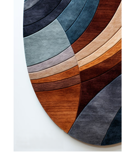 Alfombras hechas a mano de lana suave de diseño abstracto moderno, forma ovalada de pila alta para el hogar, oficina, sala de estar, habitación de niños, tamaños 4*6 9*12 pies - Product Image 2