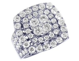 S925 Sterling Silver With Round Cut Moissanite Diamond Studded Luxury <b>Iced</b> out Fancy Wedding Wear <b>Ring</b> Gift For Women - Product Image 1