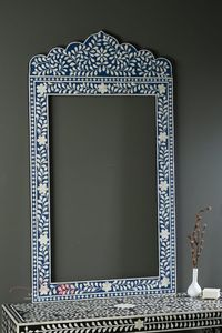 Cadre en verre de miroir de cadre d'incrustation d'os antique décoré professionnel cadre de miroir antique décoratif vintage pour le mur - Product Image 5