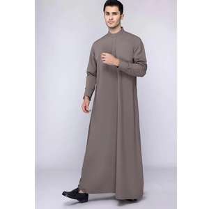 Hot Selling Polyester Stand Collar Solid Color Long Sleeves <b>Thobe</b> Kanzu <b>Men</b> Muslims Dress Islamic Clothing for <b>Men</b> <b>Thobe</b> / Thawb - Product Image 5