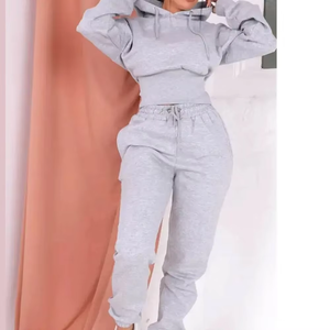 ชุดวอร์มสองชิ้นมีฮู้ดสำหรับทุกเพศฤดูหนาวชุดวอร์มลำลองสำหรับวิ่งกลางแจ้ง100% ผ้าฝ้ายแห้งเร็วระบายอากาศปรับแต่งได้ - Product Image 2