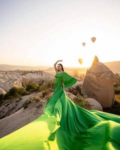 Nouvel arrivage de Santorini bleu royal dernier modèle de robe volante fluide sans manches Photoshoot pour femme - Product Image 3