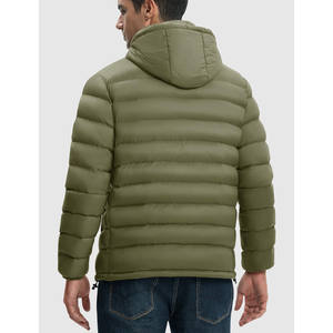 Chaquetas de Hombre Personalizadas de Alta Calidad 2025, Estilo Urbano, Diseño de Empalme, Chaqueta con Capucha y Cremallera de Gran Peso para Hombre - Product Image 4