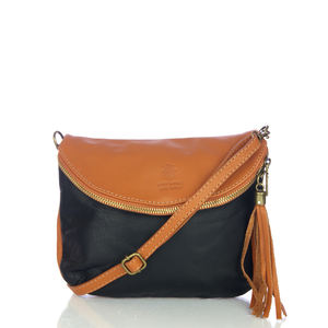 Bolso Bandolera Mujer Ancona. Cuero genuino Sauvage. 21,5x4x17cm. Hecho en Italia. - Product Image 4