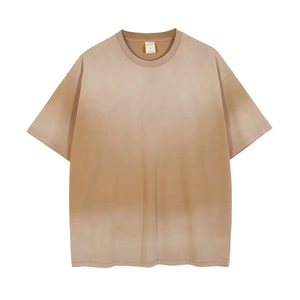 เสื้อยืดแขนสั้นผ้าถักสำหรับผู้ชายซักด้วยกรดออกแบบได้ตามต้องการ - Product Image 3