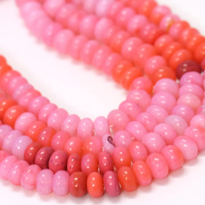 Amazing Rose <b>Red</b> shaded opal smooth rondelle shape <b>beads</b>, 16" 7-10mm Rose <b>red</b> Opal smooth gemstone <b>beads</b>, AAA quality <b>bead</b>, - Product Image 6