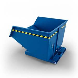 Cubo basculante sin ruedas SBSR1000 con capacidad de 1000 LT-RAL 5010 - Product Image 1