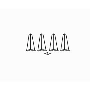 Set of 4 10 mm Matt Black Metal Hairpin <b>Legs</b> for <b>Tables</b> High Resistance up to 400 kg Includes Screws - Product Image 1