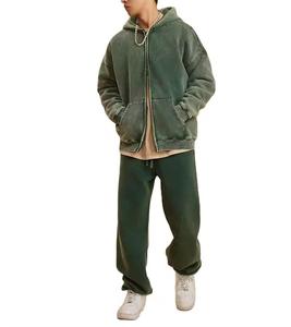 Trending Custom Rhinestone Sunfade Knitted Pullover Hoodie Winter Streetwear Casual <b>100</b>% Cotton Breathable Drop Shoulder Unisex - Product Image 4