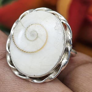 Bague Shiva Eye Bague de mariage classique en argent sterling 925 avec pierres précieuses et diamants avec coquille d'océan Bague de coquillage d'anniversaire pour femme - Product Image 3