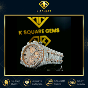 Design de luxe et tendance Mouvement automatique suisse Montre analogique unisexe en acier inoxydable ronde Moissanite Fournisseur de diamants - Product Image 4