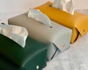 Boîte à mouchoirs en cuir de qualité supérieure, fabriquée à la main, durable, design personnalisable pour la décoration de la maison, accessoires de bureau d'entreprise - Product Image 4