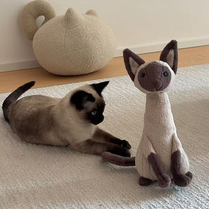 Egyptian Siamese <b>Cat</b> Kitten Plush Toy Super Soft PP Cotton Filled Fabric Doll Kids Comfort Gift for Cushion & <b>Sofa</b> - Product Image 4