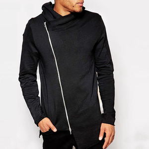 Classic Manufacturers Fitness <b>Longline</b> Stylish Mens Black Men <b>Zip</b> <b>Hoodie</b> - Product Image 3