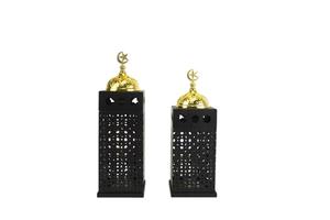 Farol de Ramadán Moderno de Metal Negro y Dorado con Diseño Perforado de Estrella y Luna Cálida Luz de Vela para una Decoración Elegante del Hogar - Product Image 4