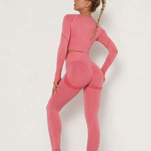 Services OEM les plus vendus dernière conception personnalisée couleur taille femmes ensemble de yoga vente chaude spandex polyester fait ensemble de yoga - Product Image 3