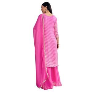 ชุดสูทปาลาซโซทำจากไหมโดลาสีชมพูเสื้อผ้าแนวพื้นเมืองของผู้หญิงชุดตามสั่ง - Product Image 5