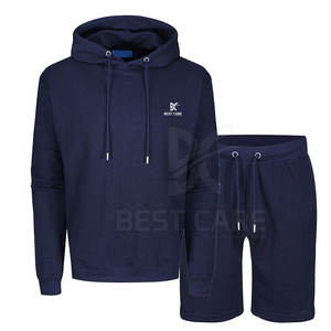 Ensemble deux pièces personnalisable sweat à capuche et short de survêtement pour femmes sweat à capuche et sweat-shirt pour hommes style décontracté avec logo - Product Image 2