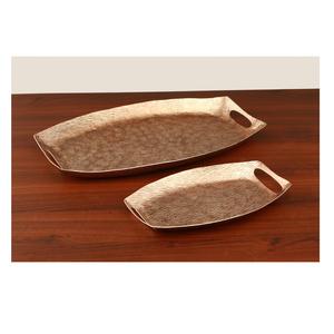 Vente chaude moderne texturé effet martelé plat en métal bol haut tendance salade noix assiette de service pour les fêtes de cuisine de tous les jours - Product Image 1