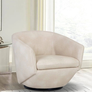 Modern Style Leatherette <b>Swivel</b> Arm <b>Chair</b> <b>for</b> Living Room Mess Design - Product Image 1