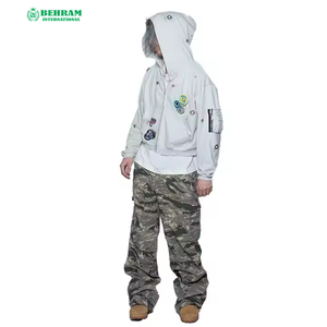 Sweat à capuche zippé ample et carré en molleton/éponge française 500 g/m², délavé à l'acide, effet vieilli, de luxe, 100 % coton, fabriqué sur mesure - Product Image 5