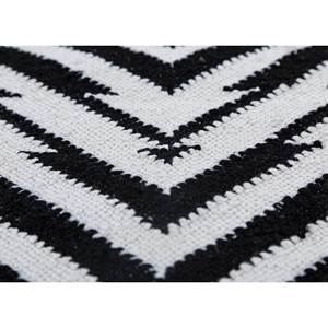 Tapis en laine tissée plate grande taille Alhambra ADWP-13074 gris noir à chevrons, motif puzzle rectangulaire rayé pour la maison, le couloir, le salon, en viscose - Product Image 3