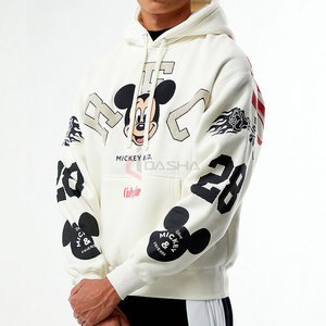 Nouveau sweat à capuche imprimé tendance pull unisexe 100% coton uni couleur unie conception personnalisée sweats à capuche décontractés - Product Image 5