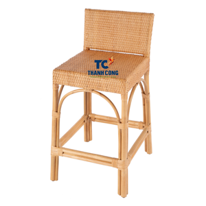 Taburete de Barra de Ratán de Lujo, Asiento de Ratán Natural Tejido a Mano para Isla de Cocina, Tamaño y Color Personalizables - Product Image 1