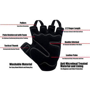 Guantes de gimnasio Ejercicio Culturismo Gimnasio Entrenamiento Guantes de fitness Medio dedo Levantamiento de pesas Gimnasio Entrenamiento Guantes de entrenamiento - Product Image 5