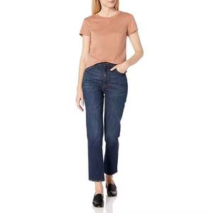 Ropa de mujer de verano de buena calidad de etiqueta privada, camisetas 100% de algodón de manga corta, ropa informal ajustada, camisetas para mujer - Product Image 5