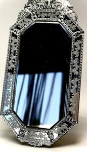 miniature Venetian classic <b>long</b> beveled clear <b>wall</b> <b>mirror</b> - Product Image 2