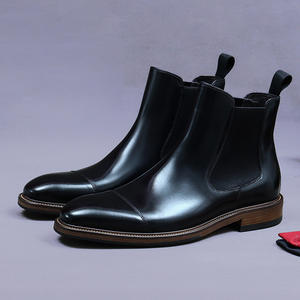 Botas de Vestir Formales de Cuero con Punta Reforzada para Hombre, Calzado de Oficina, Diseño Moderno, Botas de Motocicleta para Hombre - Product Image 4